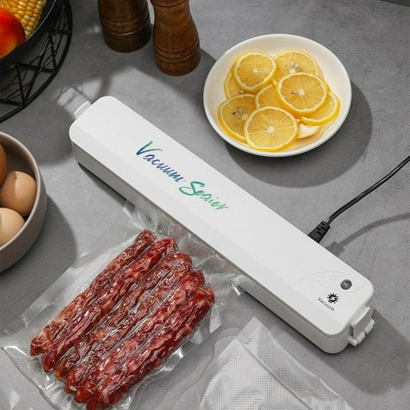 COFEST Vacuum Sealer, Food Protector Vacuum Sealer Machine, Automatic Food Vacuum Sealer for Food Preservation Sealing Packing System, for Fresh Food and Food Storage White