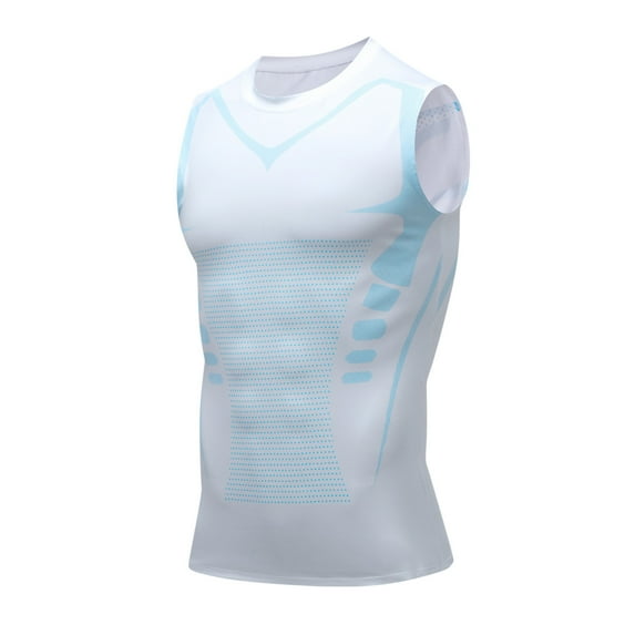 COFEST Washcloths,Ionic Shaping Vest,Guys Men's Chest Gynecomastia Compression Top To Build A Perfect Body,White,XL