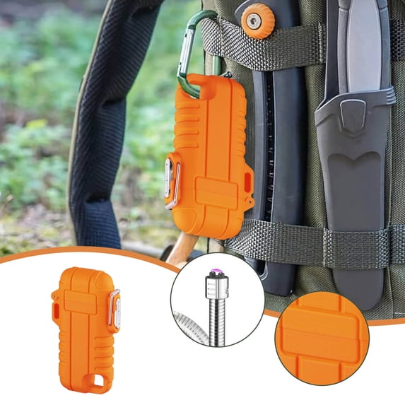 COFEST Windproof Electric Lighter with Long Elastic Neck,rechargeable Electric Candle Lighter,plasma Lighter Torch Lighter,camping Hiking Lighter Equipment Orange