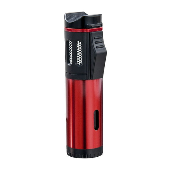 COFEST Windproof Lighter Torch Lighter Three Jets Flame Cigars Lighter For Outdoor BBQ Candle Camping,Hiking,Adventure,Cool Lighter Gift Idea Red
