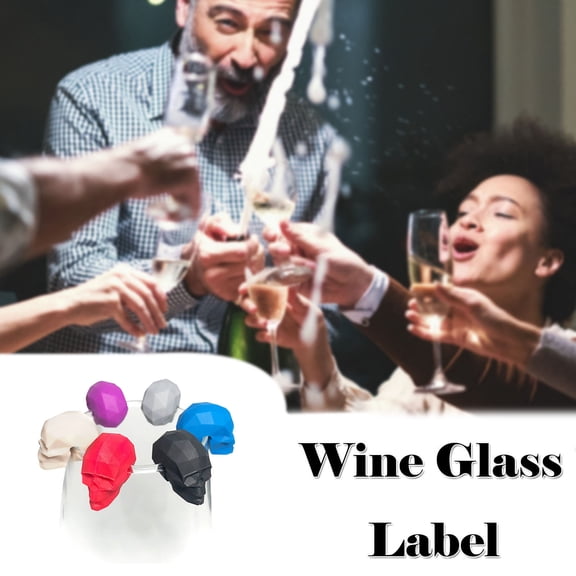 COFEST Wine Glass Identifier Markers - Set of 6, Red Wine Glass Labels - Eco-Friendly, Heat Resistant up to 230°C, Food-Grade Quality - Perfect for Parties, Mark Your Glass & Avoid Mix-Ups Multicolor