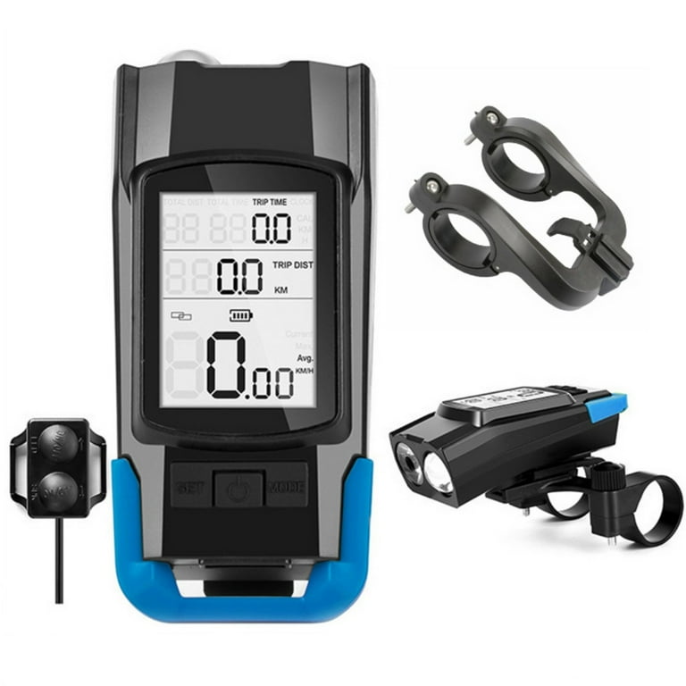 COFEST Wireless Bike Light with Horn and Speedometer Three in One Cycling Flashlight Mountain Bike Accessory USB Rechargeable Bike Headlight with