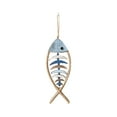 thumbnail image 1 of COFEST Wooden Fish Wall Decor Theme,Hanging Fish Bones Decoration Vintage Art For Living Room Home Bathroom Bedroom Feature: Blue A, 1 of 9