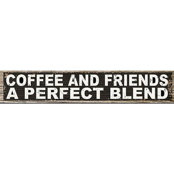 COFFEE AND FRIENDS Distressed-Wood 15x2one-half inch Box Sign by Sixtrees