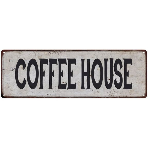 COFFEE HOUSE Vintage Look Rustic 6x18 Metal Sign Chic Retro 106180035106