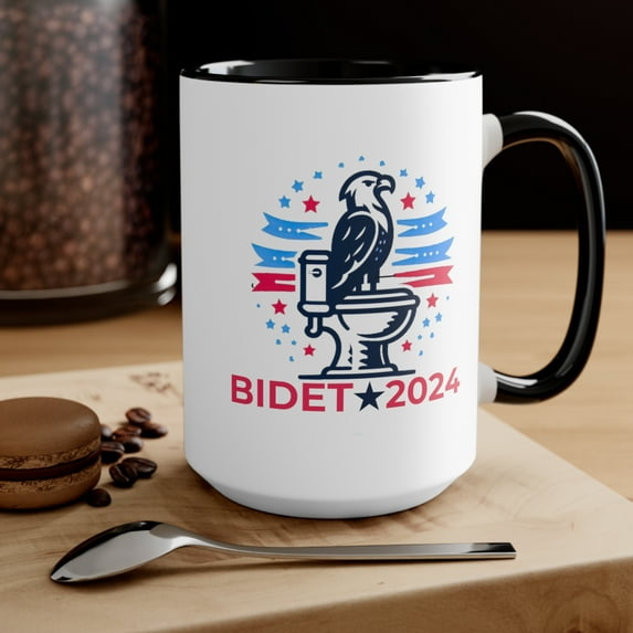 COFFEE MUG BIDET 2024 EAGLE POLITICAL HUMOR FUNNY DAD MUGS FATHERS DAY GIFT