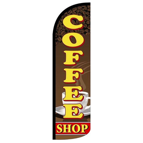 COFFEE SHOP Windless Flag (Hardware Not Included) |Advertisement /Business Flags | Feather Flag |