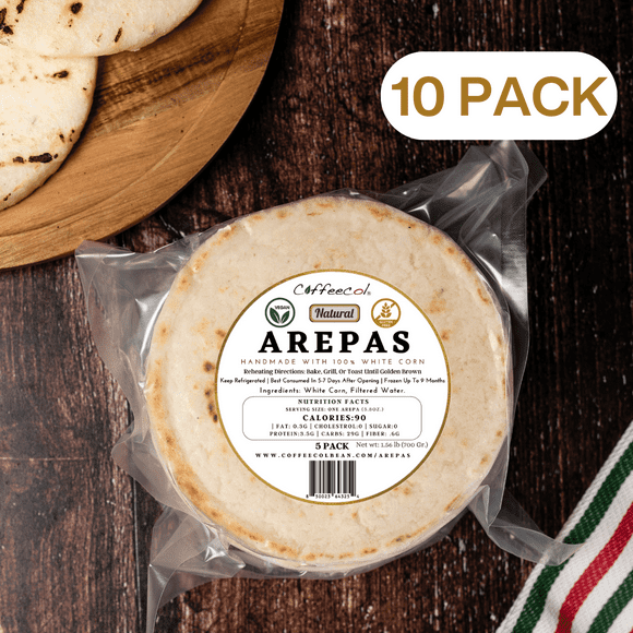 COFFEECOL AREPAS (10 PACK) 50 units Gluten Free & Vegan