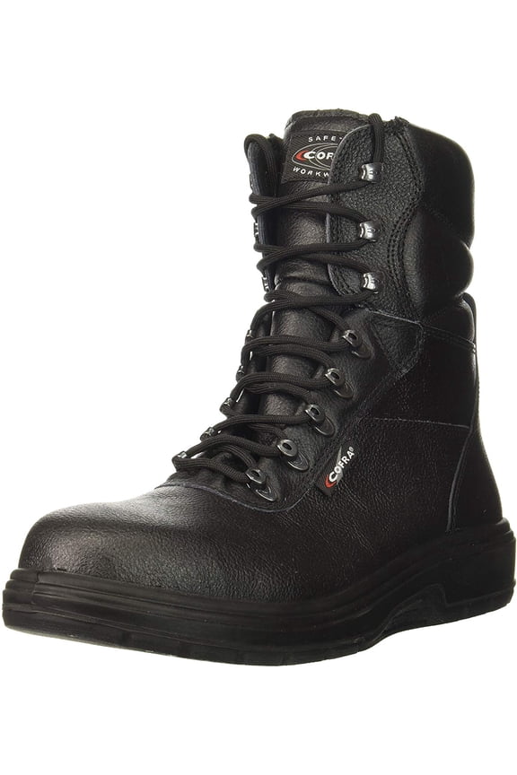 Leather Work Boots - US ROAD Treadless Asphalt Footwear - Size 11,Black