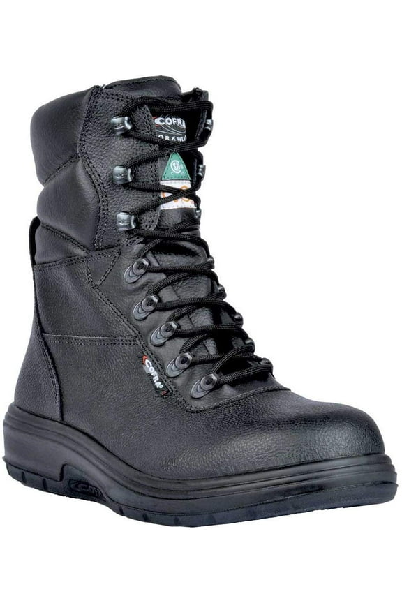 Leather Work Boots - US ROAD Treadless Asphalt Footwear - Size 9,Black