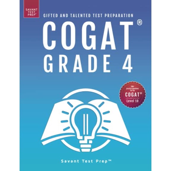 Pre-Owned COGAT Grade 4 Test Prep: Gifted and Talented Test Preparation Book by Savant Test Prep (Paperback), English