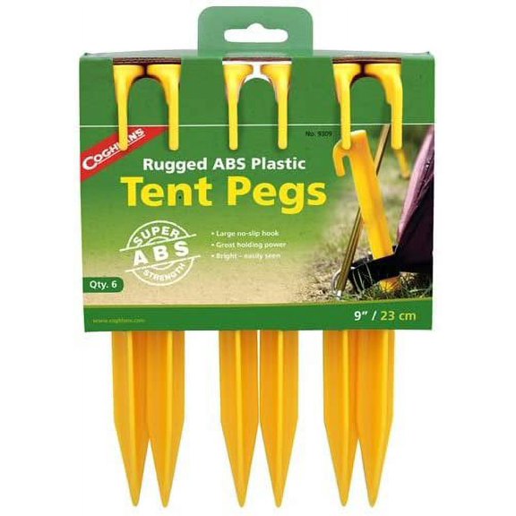 Coghlans 9309 9" ABS Tent Pegs 6 Count