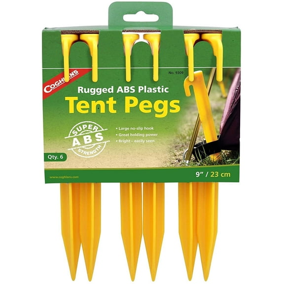 Coghlans 9309 9" ABS Tent Pegs 6 Count