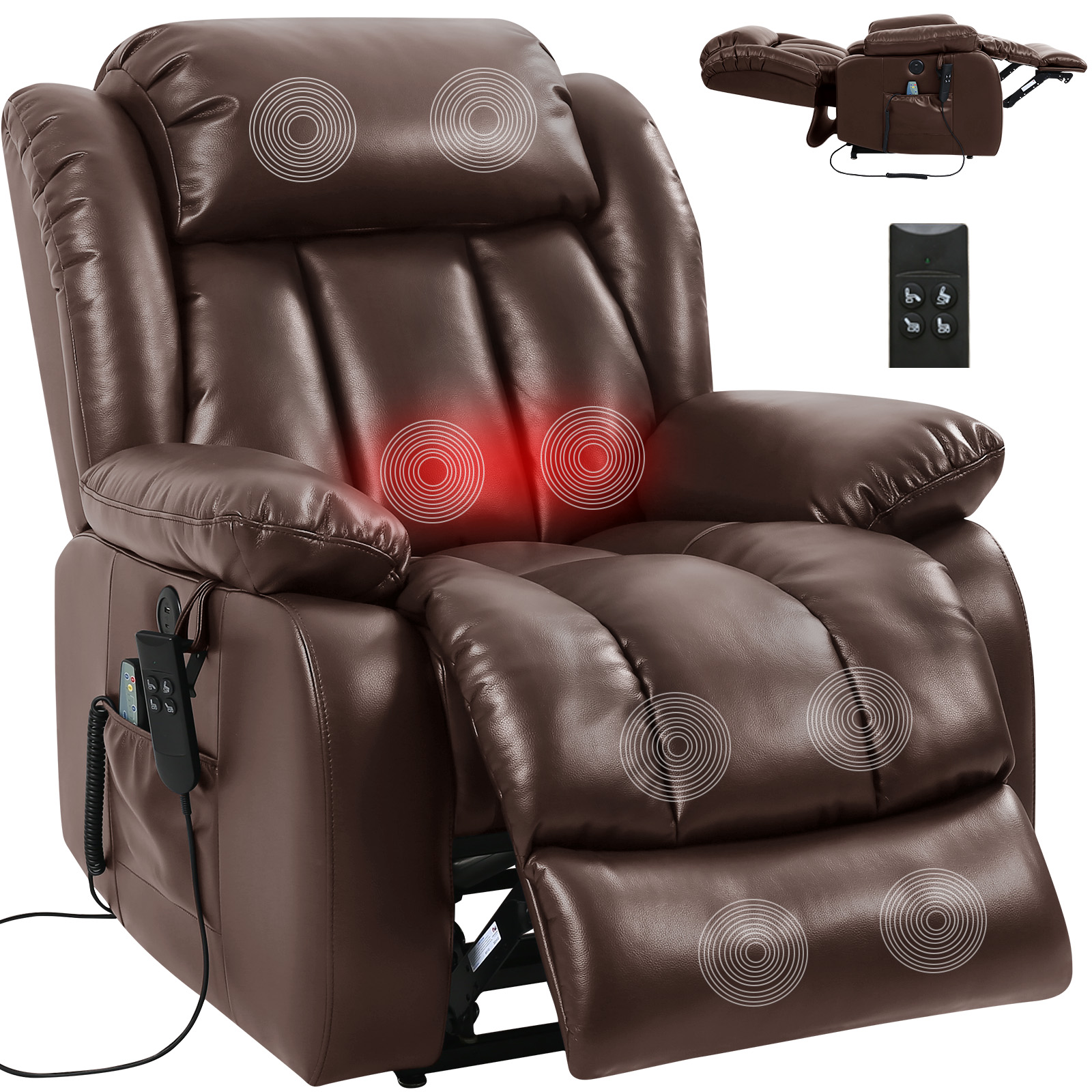 COHOME Dual Motor Large Power Lift Recliner Chair Recliners for Elderly
