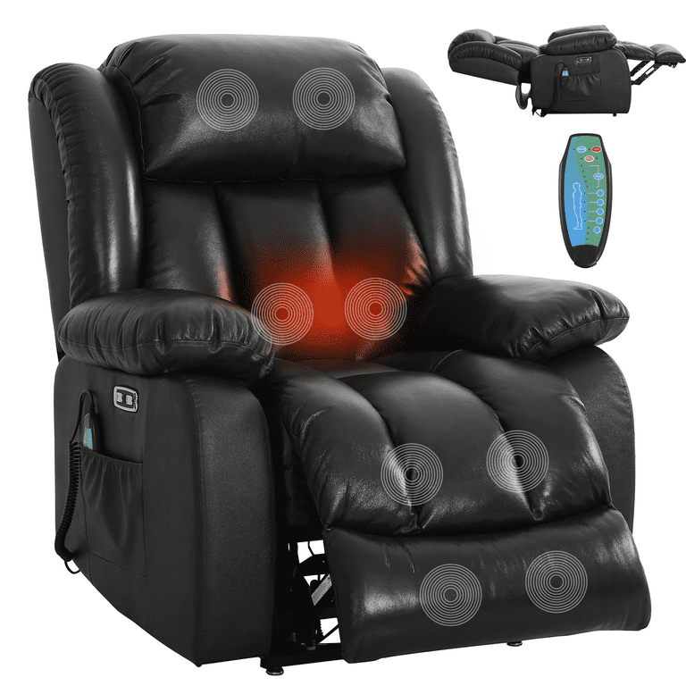 COHOME Genuine Leather Dual Motor Large Power Lift Recliner Chair
