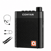 COHYAN Portable Voice Amplifier for Teachers, Rechargeable Personal PA Speaker with Wired Headset Microphone, Bluetooth,Wearable Voice Amplifier for Classroom, Tour Guide, Coaching
