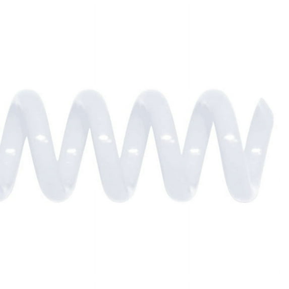 COIL06-WH - TruBind Binding Spines - Plastic Spiral Coils - 6mm (1/4 inch) x 12in - 4 to 1 Pitch - White - 100/Bx