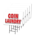 thumbnail image 1 of COIN LAUNDRY 5 Pack Of 12" x 16" Yard Sign & Stake | Advertise Your Business | Stake Included Image On Both Sides | Made in The USA, 1 of 3