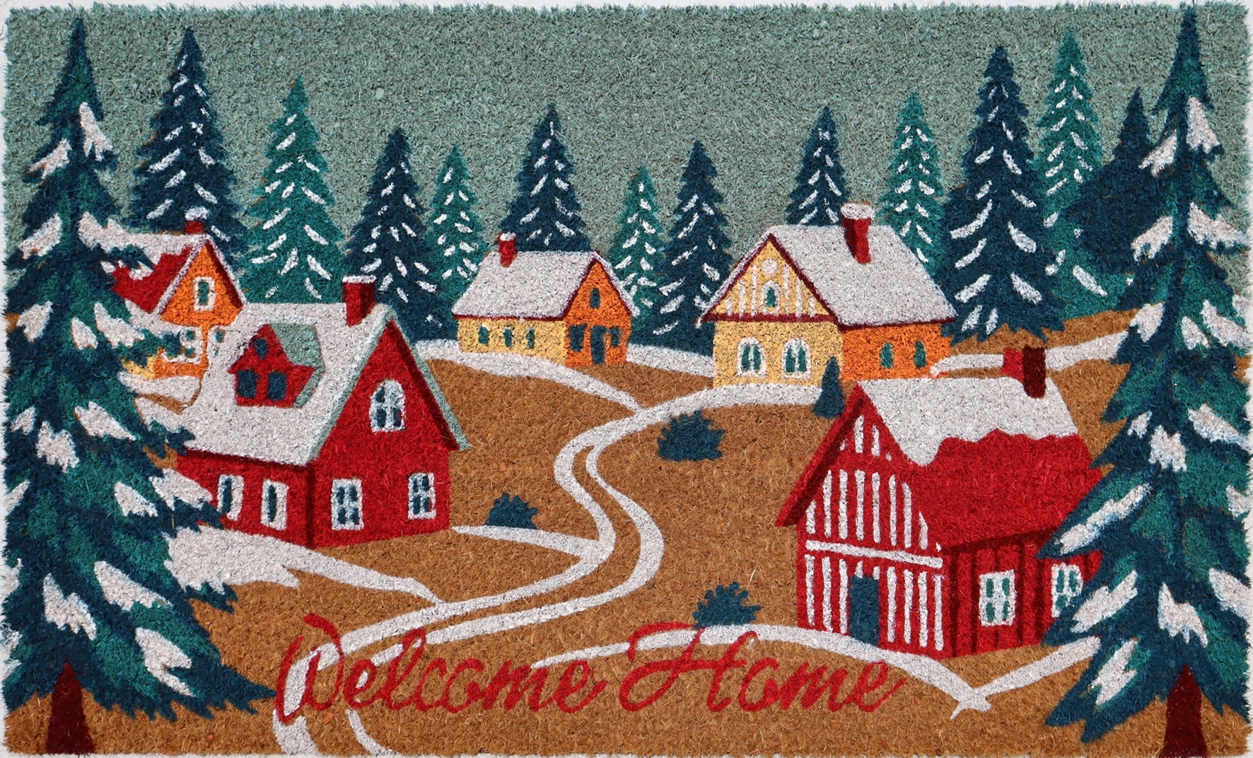 Holiday Time Winter Village Coir Fiber Doormat 18"x30"