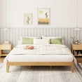 thumbnail image 1 of AFO 12 Inch Wood Platform Bed Frame, Sturdy Queen Size Bed Frame with Wood Slat Support, No Box Spring Needed Rustic Pine, 1 of 9