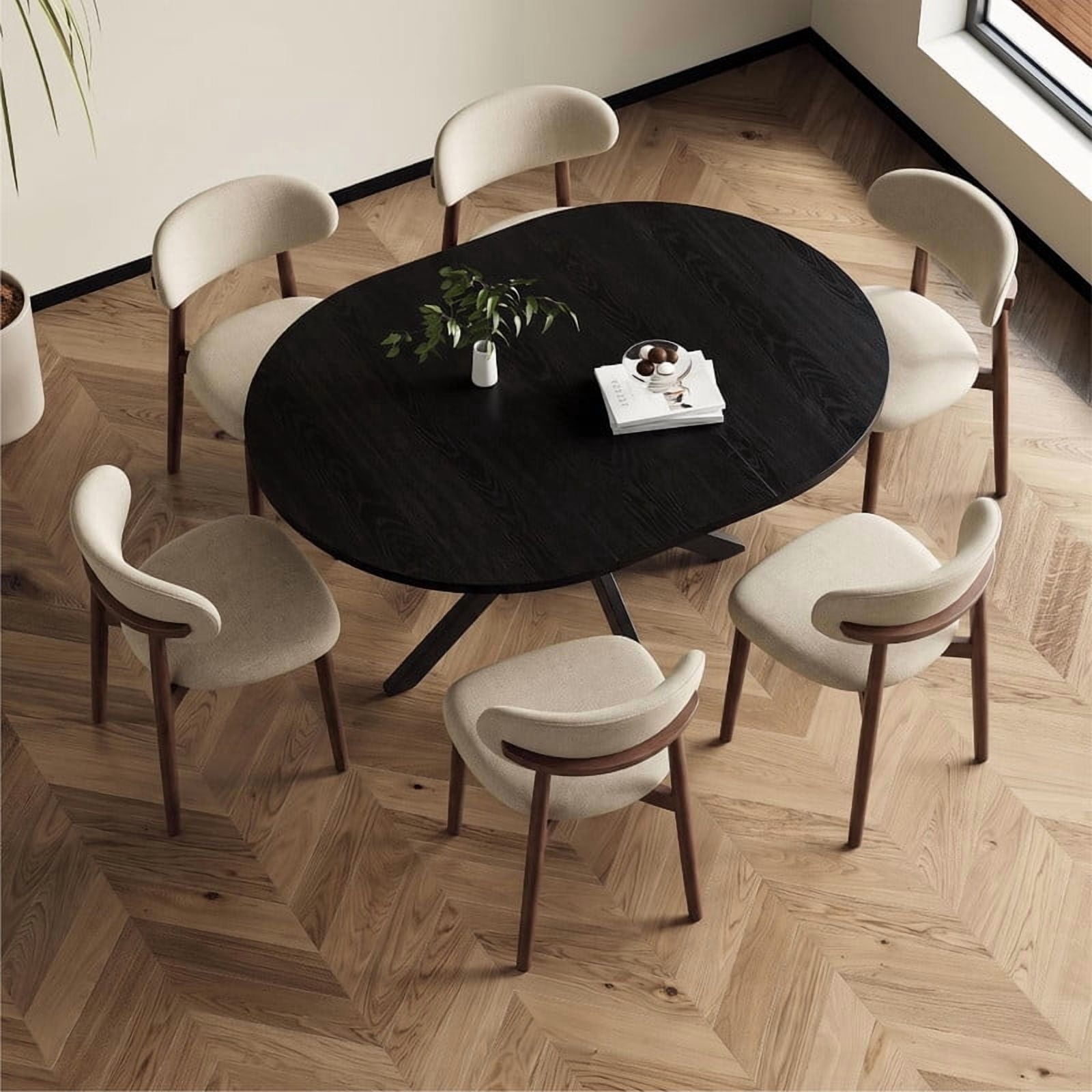 COLAMY 7-Piece Extendable Dining Table Set, 43