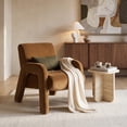 thumbnail image 1 of COLAMY Accent Chair, Mid Century Modern Velvet Armchair with 7.5" Thick Cushion, Comfy Sculptural Upholstered Lounge Reading Chair for Living Room, Camel Brown, 1 of 12