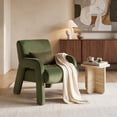 thumbnail image 1 of COLAMY Accent Chair, Mid Century Modern Velvet Armchair with 7.5" Thick Cushion, Comfy Sculptural Upholstered Lounge Reading Chair for Living Room, Green, 1 of 10