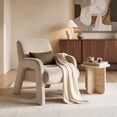 thumbnail image 1 of COLAMY Accent Chair, Mid Century Modern Velvet Armchair with 7.5" Thick Cushion, Comfy Sculptural Upholstered Lounge Reading Chair for Living Room, Light Grey, 1 of 11