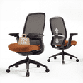 thumbnail image 1 of COLAMY Aether Ergonomic Mesh Office Chair, One-Touch Easy Adjust Managerial Desk Chair with Levitating Seat Cushion & Pilot-Level Sync Armrests, 300 LBS Mid Back Mesh Computer Chair, Brown, 1 of 13