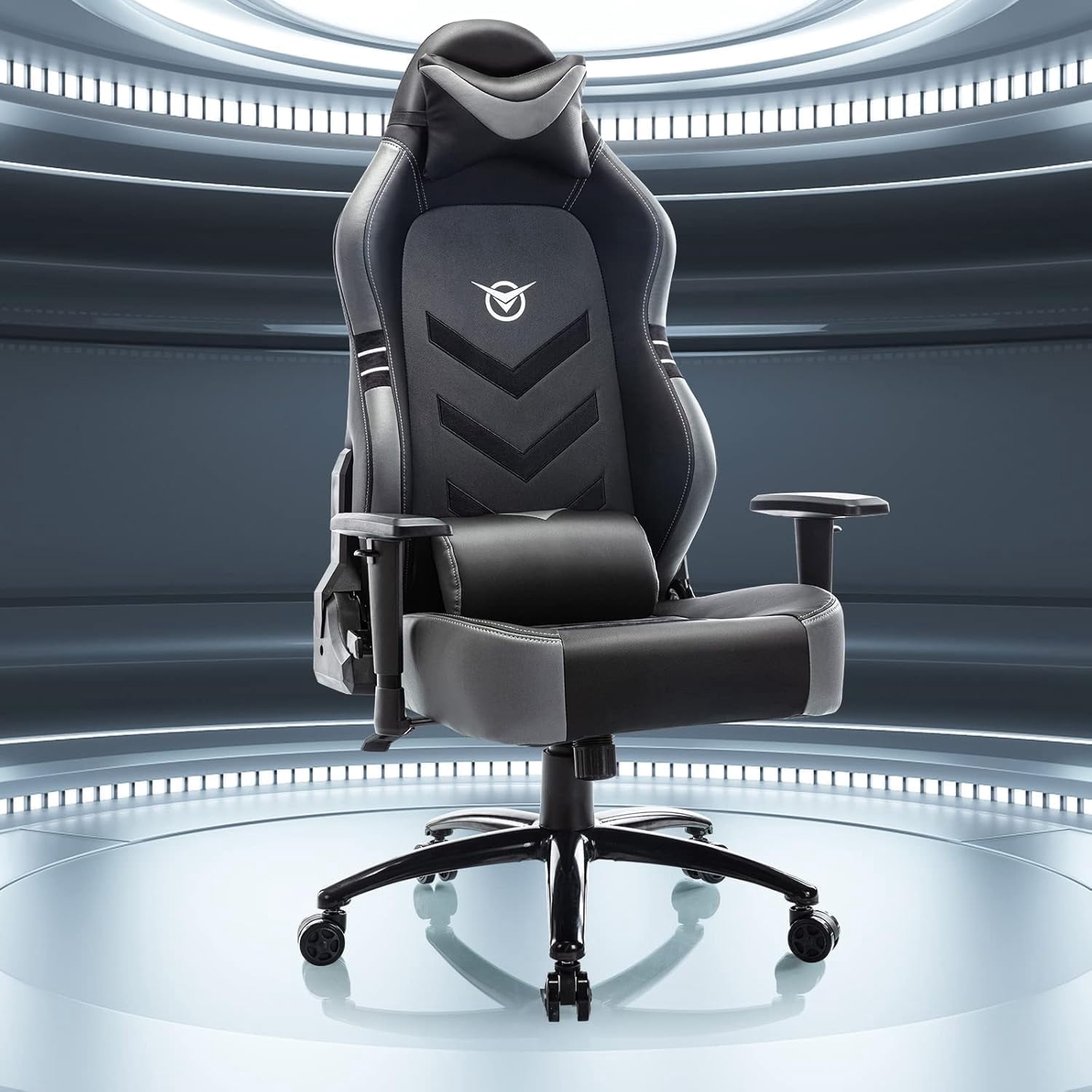 COLAMY Big And Tall Gaming Chair 350lbs Black And Grey Ergonomic ...