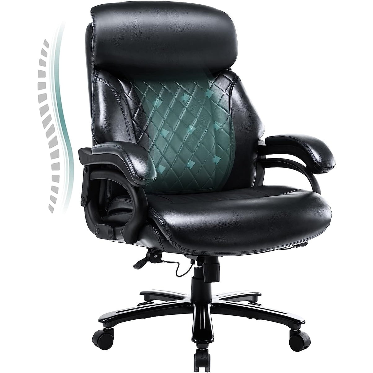 COLAMY Big and Tall Office Chair 400lbs Heavy Duty Executive Desk Chair Black