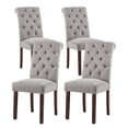 thumbnail image 1 of Upholstered Parsons Dining Chairs Set of 4, Button Tufted High Back,Light Grey, 1 of 6