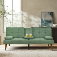 thumbnail image 1 of Colamy Fabric Sofa Bed with Adjustable Backrest for Small Spaces, Green, 1 of 22