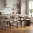 thumbnail image 1 of COLAMY Counter Height Bar Stools Set of 4, Kitchen Bar Stools with Back, Mid Century Modern Upholstered, with Wood Legs for Kitchen Island Dining Room, Beige, 1 of 11