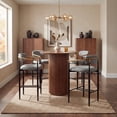 thumbnail image 1 of COLAMY ELEN Set of 4 Modern Bar Height Stools with Arms and Back, 29.5" Upholstered Barstools, Luxury Kitchen Island Chairs with Metal Frame & Footrest for Home Bar, Grey, 1 of 8