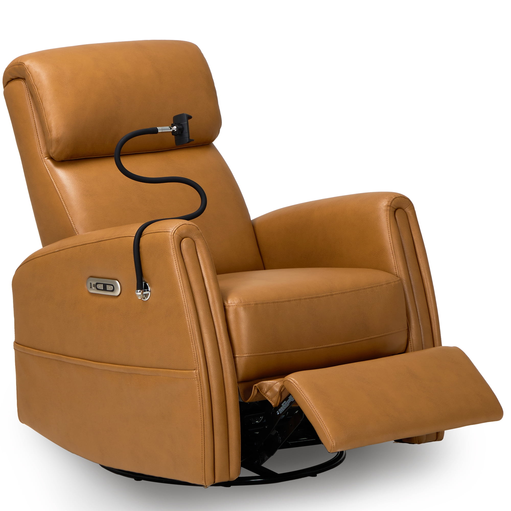 COLAMY Swivel Recliner Chair - Glider Rocker With Footrest For Living Room & Nursery, Charcoal