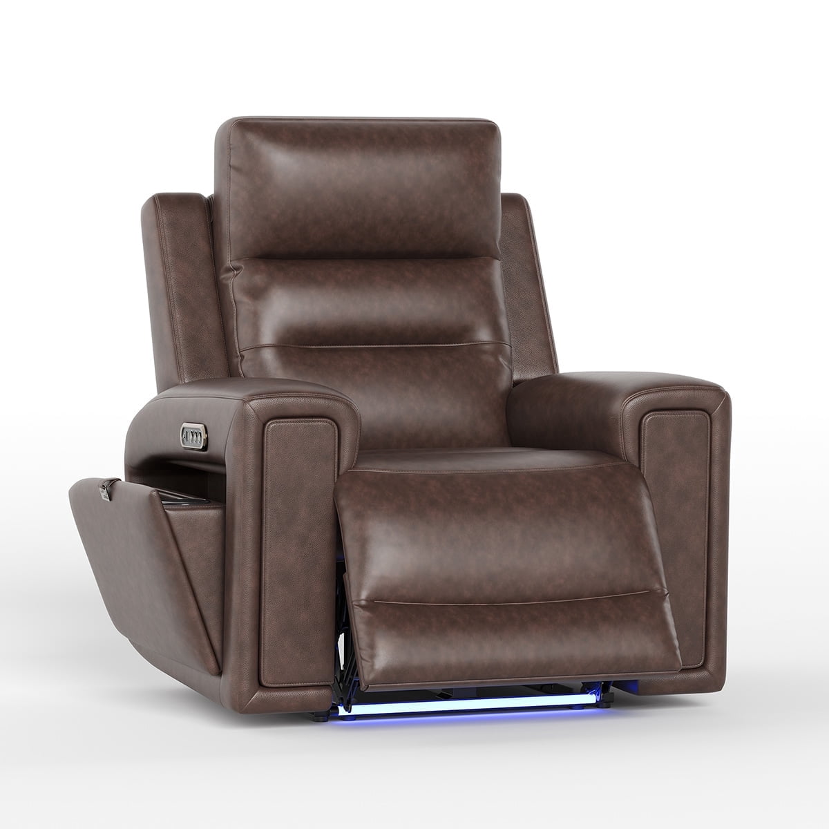 COLAMY Electric Power Recliner Chair with Triple Motor, Adjustable Power Headrest and Lumbar Support, Heavy Duty Home Theater Seating with LED, USB Type-C Ports, Storage, Dark Brown