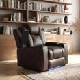 thumbnail image 1 of COLAMY Sereno Dual Motors Wall Hugger Power Recliner Chair with Power Headrest for Living Room, Home Theater Seating with Hidden Storage, Dark Brown, 1 of 9
