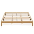 thumbnail image 1 of AFO King Size Wood Platform Bed Frame-12 Inch Solid Wood Queen Bed Frame with Slat Support, No Box Spring Needed-Rustic Pine, 1 of 8