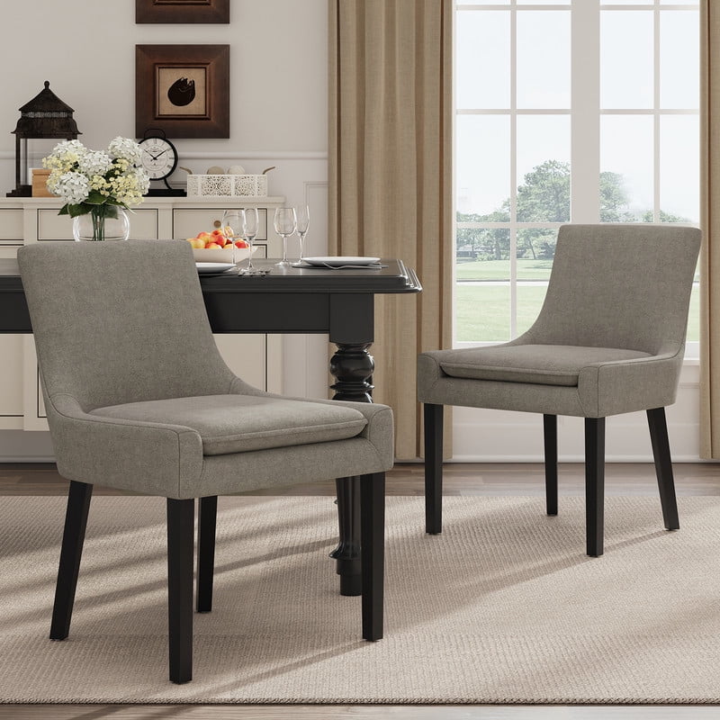 COLAMY Mid-Back Corduroy Dining Chairs, Upholstered Accent Side Chairs - Camel (Set of 2)