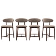 thumbnail image 1 of Mid Century Modern Kitchen Bar Stools Set of 4, Counter Height Stools with Curved Back and Wooden Frame,Upholstered Seat Camel, 1 of 9