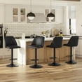 thumbnail image 1 of COLAMY Modern Adjustable Bar Stools, Set of 4 Swivel Kitchen Counter Stools, 25"-33" Height, Premium Faux Leather for 35"-45" Tables, Black, 1 of 9