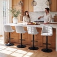 thumbnail image 1 of COLAMY Modern Adjustable Bar Stools, Set of 4 Swivel Kitchen Counter Stools, 25"-33" Height, Soft Fabric for 35"-45" Tables, Grey, 1 of 9