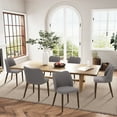 thumbnail image 1 of Modern Fabric Side Chairs with Cushioned Seat and Wooden Legs , Upholstered Dining Room Chairs Set of 6 for Kitchen, Café or Restaurant – Lightgrey, 1 of 19