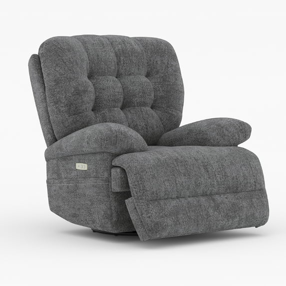 COLAMY Oversized Power Recliner Chair, Electric Rocking Chair with 270° Swivel, USB and Type-C Charging Ports, for Living Room Bedroom, Dark Grey