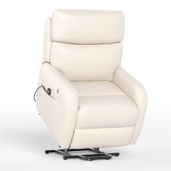 COLAMY Ascend Dual Motor Power Lift Recliner Chair with Massage and Heat for Elderly People, USB Charging Ports, Beige