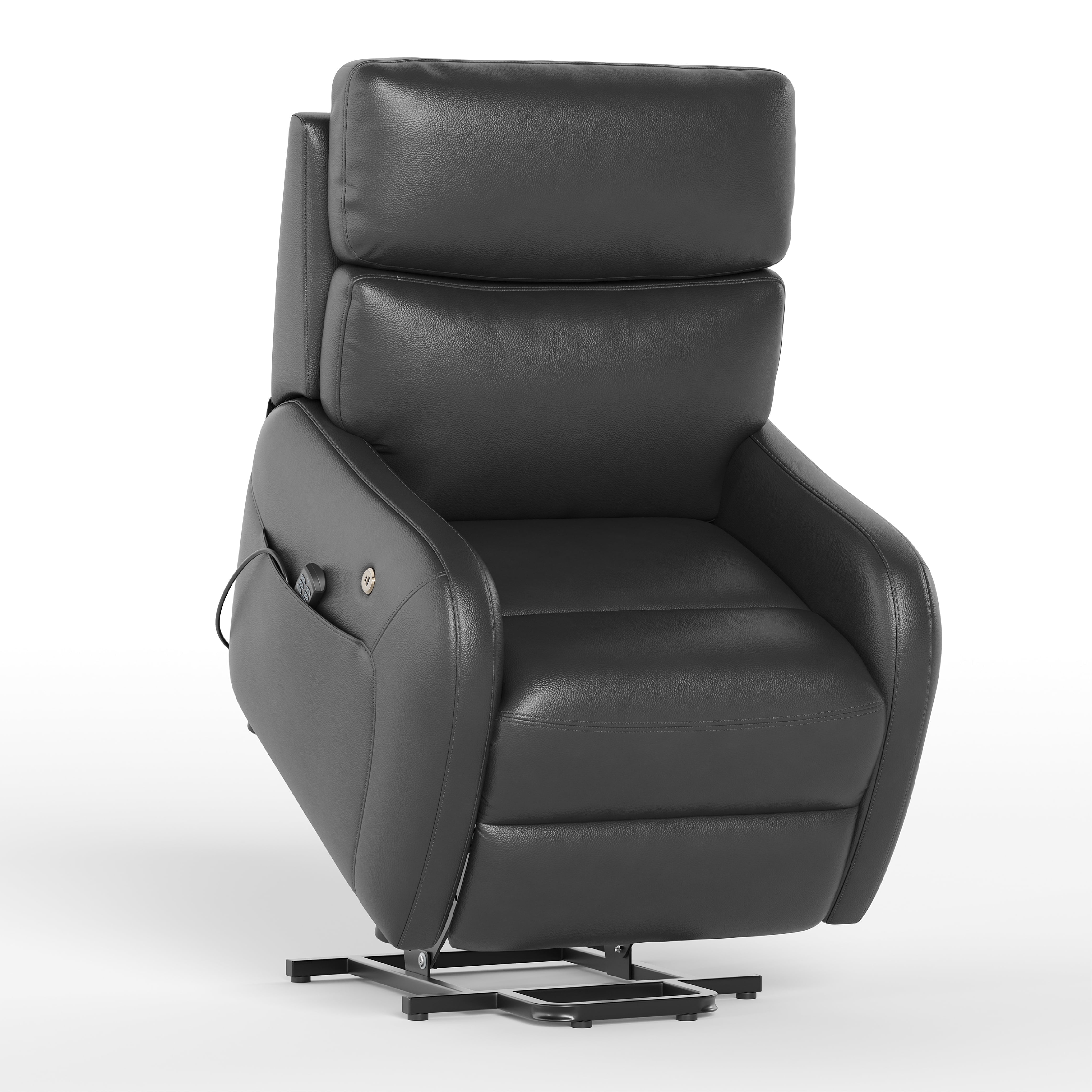 COLAMY Ascend Dual Motor Power Lift Recliner Chair with Massage and Heat for Elderly People, USB Charging Ports, Black