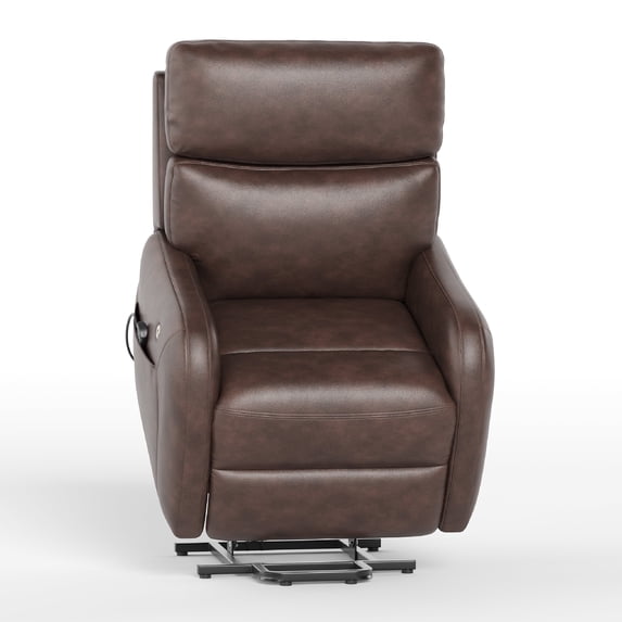 COLAMY Ascend Dual Motor Power Lift Recliner Chair with Massage and Heat for Elderly People, USB Charging Ports, Dark Brown