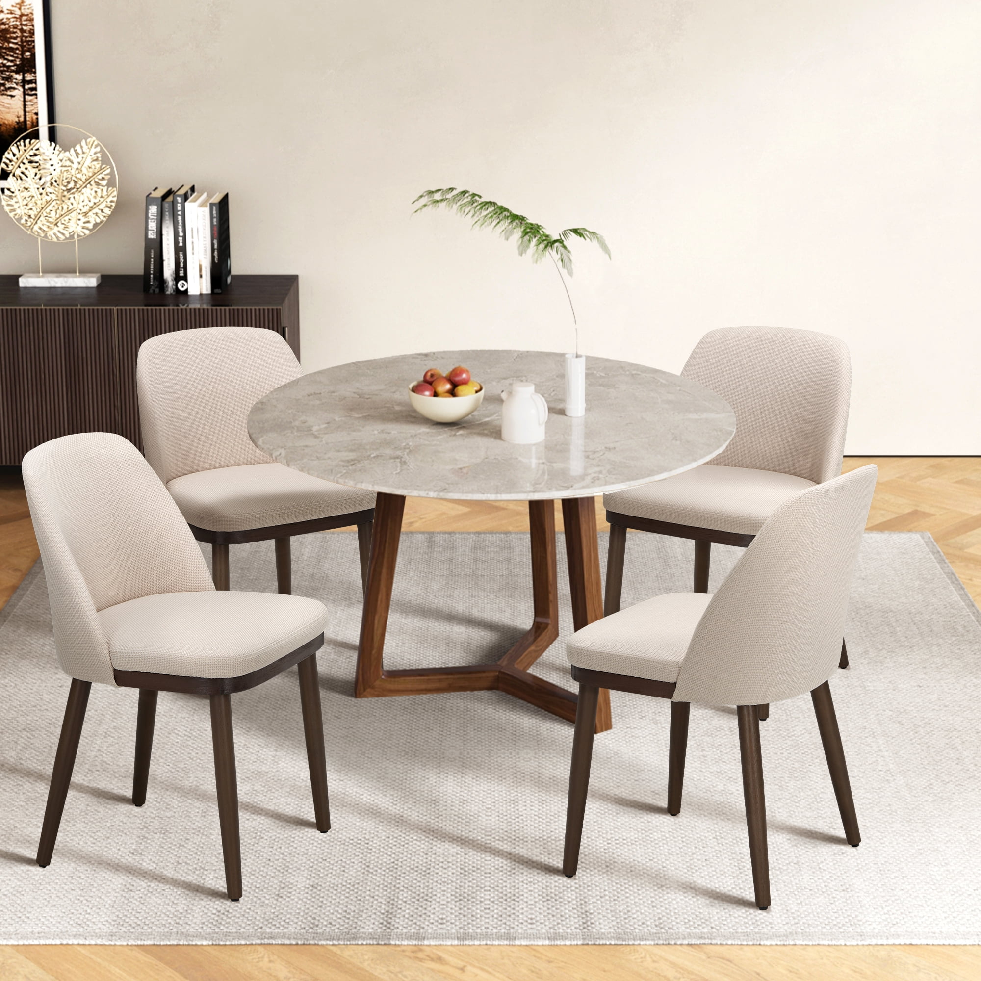 Dining Chairs Set for 4, Ideal for Round Kitchen Table – Beige - Walmart.com