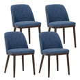 thumbnail image 1 of Modern Upholstered Dining Chairs Set of 4 — Fabric Padded Side Chairs with Solid Wood Legs, Ideal for Kitchens and Dining Rooms,Blue, 1 of 7